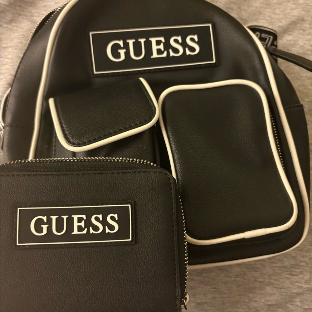 GUESS Black Backpack and Wallet Combo